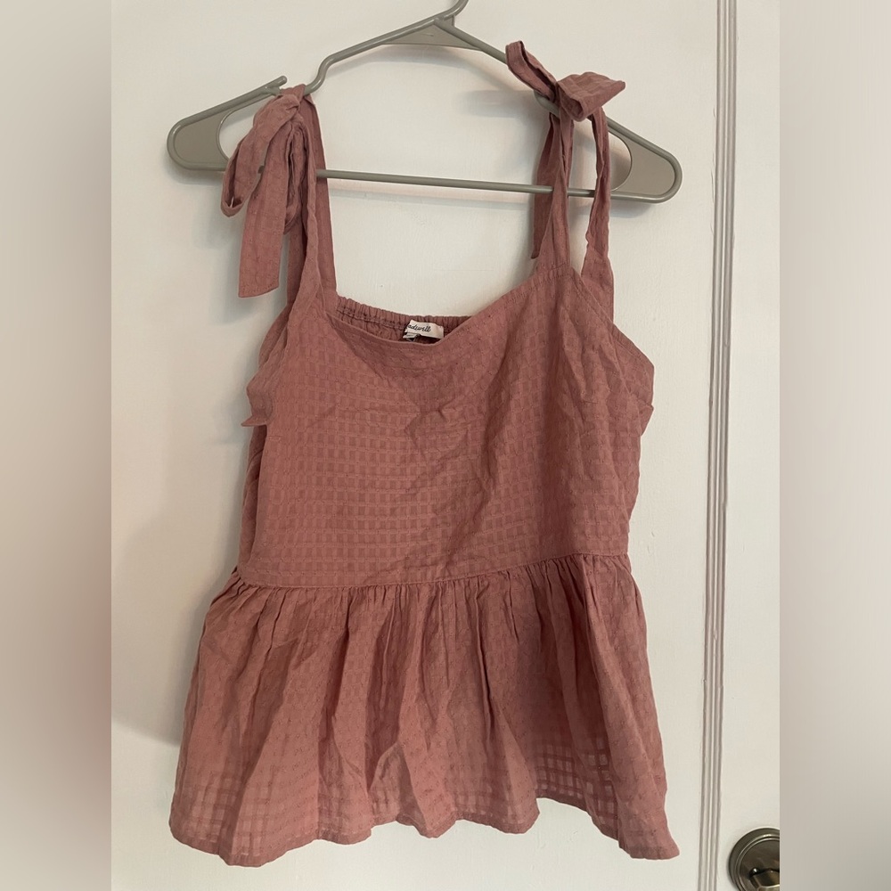 Madewell peplum tie strap top